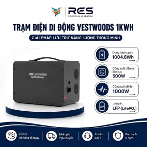 Trạm Điện Di Động Vestwoods 1000Wh 500W AC 220V Pin LiFePO4 – Nguồn Điện Dự Phòng Cho Gia Đình, Hồ Cá, Camping